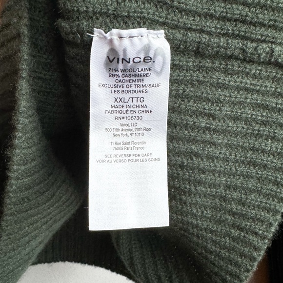 **SOLD** Vince Wool & Cashmere Ribbed V-Neck Sweater - Picture 10 of 11